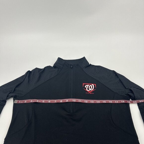 Washington Nationals Shirt Women's XL Black Under Armour 1/2 Zip Pullover MLB - Picture 8 of 9